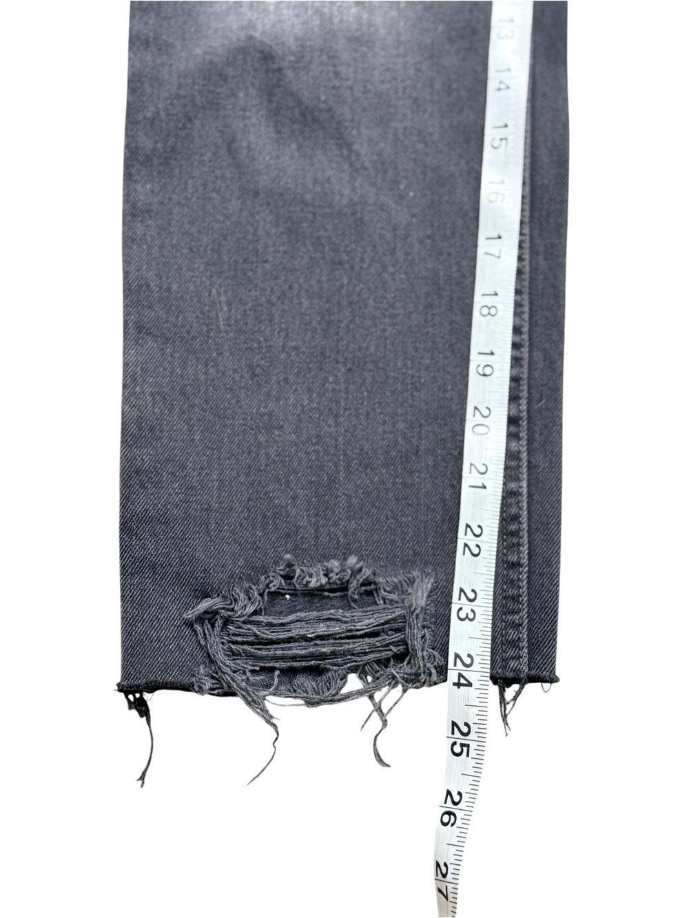 We The Free Black Distressed Straight Crop Jeans Women’s 25 Raw Hem 100% Cotton - Picture 9 of 9